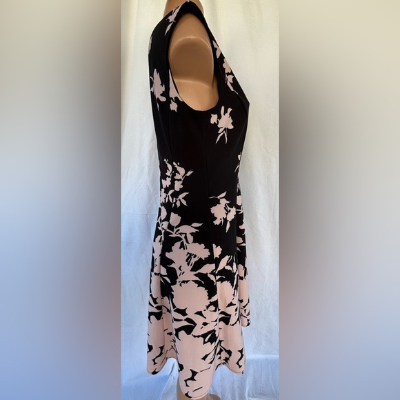 Cascading Floral Fit-and-Flare Dress, Universally Flattering, Back Zip - Picture 9 of 9